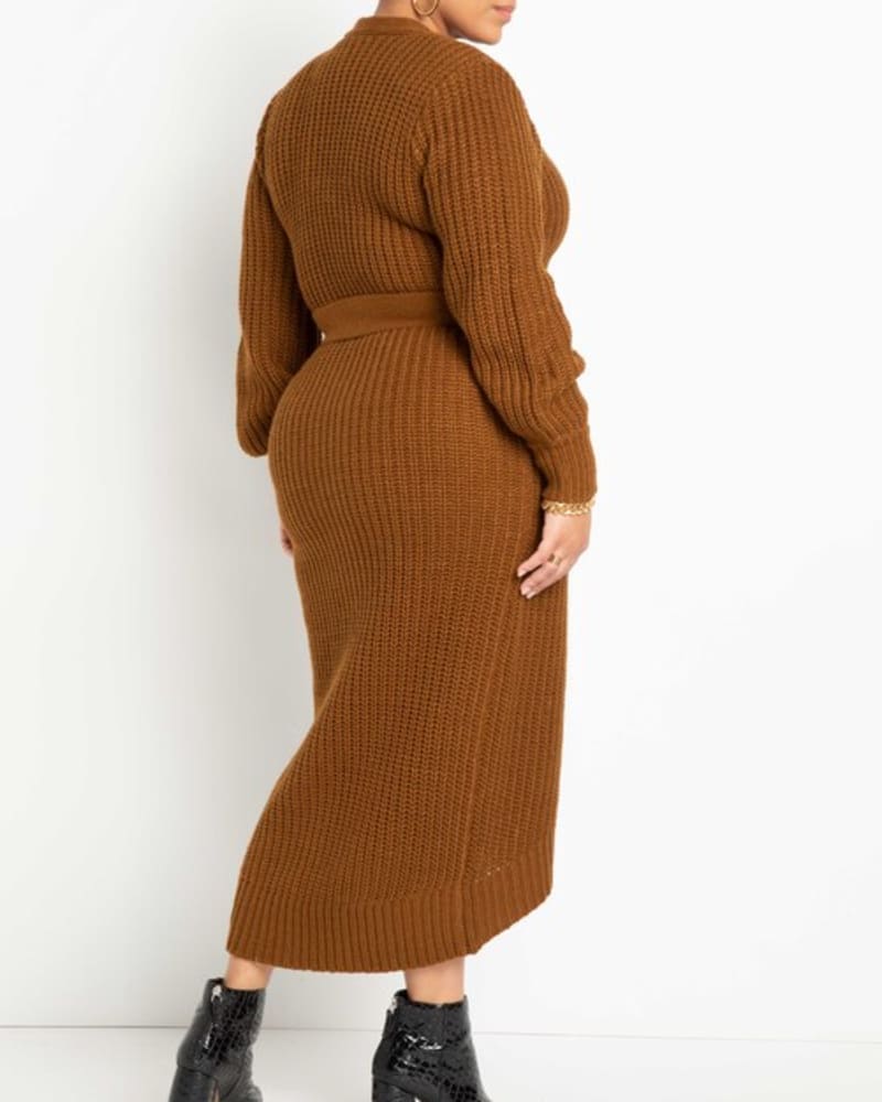 Payton Belted Cardigan Sweater Dress Monk s Robe